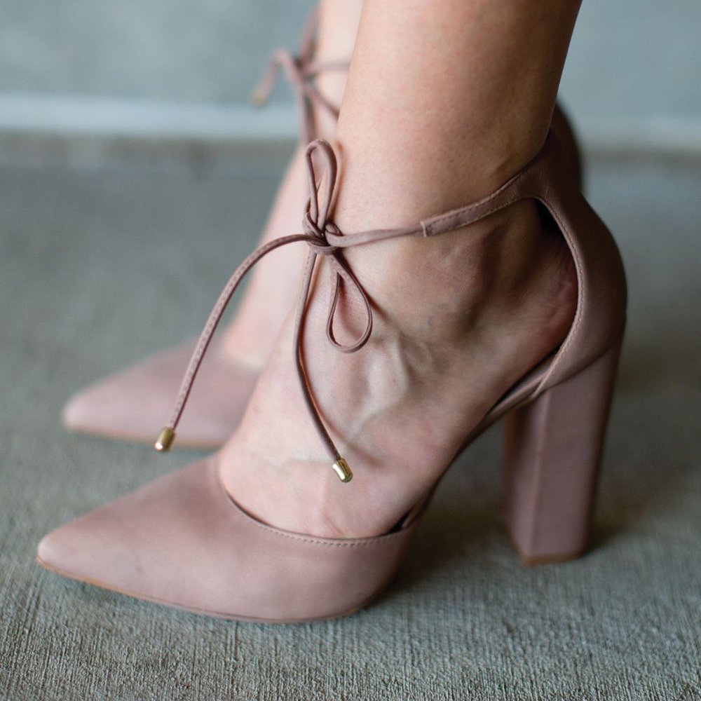 Steve Madden Dusty Rose Suede Ankle tie Heels